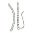 thumbnail image 1 of Sterling Silver Rhodium-plated 16-stone Cubic Zirconia Ear Climber Earrings, 1 of 4