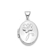 thumbnail image 1 of Sterling Silver Rhodium-plated 17x14mm Butterfly Locket, 1 of 5