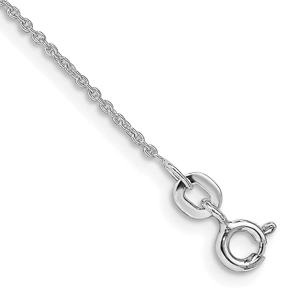 Finest Gold Sterling Silver Rhodium-Plated 1 mm Cable Chain Anklet