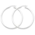 thumbnail image 1 of Sterling Silver Rhodium-plated 2.5mm Round Hoop Earrings, 1 of 3