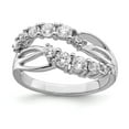thumbnail image 1 of Sterling Silver Rhodium-plated 2-Row Wave CZ Ring - Size 7, 1 of 2