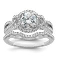 thumbnail image 1 of Sterling Silver Rhodium plated 2 piece CZ Bridal Ring Set, 1 of 6