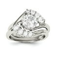 thumbnail image 1 of Sterling Silver Rhodium-plated 2-piece CZ Wedding Ring Set QR2091, 1 of 5