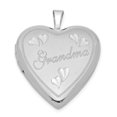 thumbnail image 1 of Sterling Silver Rhodium-plated 20mm D/C Grandma Heart Locket, 1 of 3