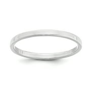Sterling Silver Rhodium-plated 2mm Flat Size 4 Band