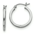 thumbnail image 1 of Sterling Silver Rhodium-plated 2mm Square Tube Hoop Earrings, 1 of 3