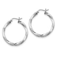thumbnail image 1 of Sterling Silver Rhodium-plated 3.00mm Twisted Hoop Earrings, 1 of 3