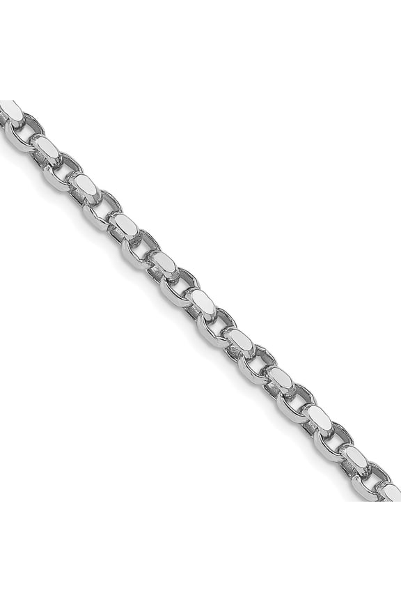 Sterling Silver Rhodium-plated 3.5mm Diamond-cut Rolo Chain