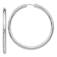 thumbnail image 1 of Sterling Silver Rhodium-plated 3.5mm Tube Earrings - 8.0 Grams - Measures 51x36mm Wide 3.5mm Thick, 1 of 2