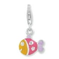 thumbnail image 1 of Amore La Vita Sterling Silver Rhodium-plated 3-D Enameled Fish w/Lobster Clasp Charm, 1 of 3
