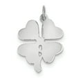 thumbnail image 1 of 925 Sterling Silver Solid Polished 4-Leaf Clover Disc Charm 27x18mm Wide Pendant Necklace for Women, 1 of 4