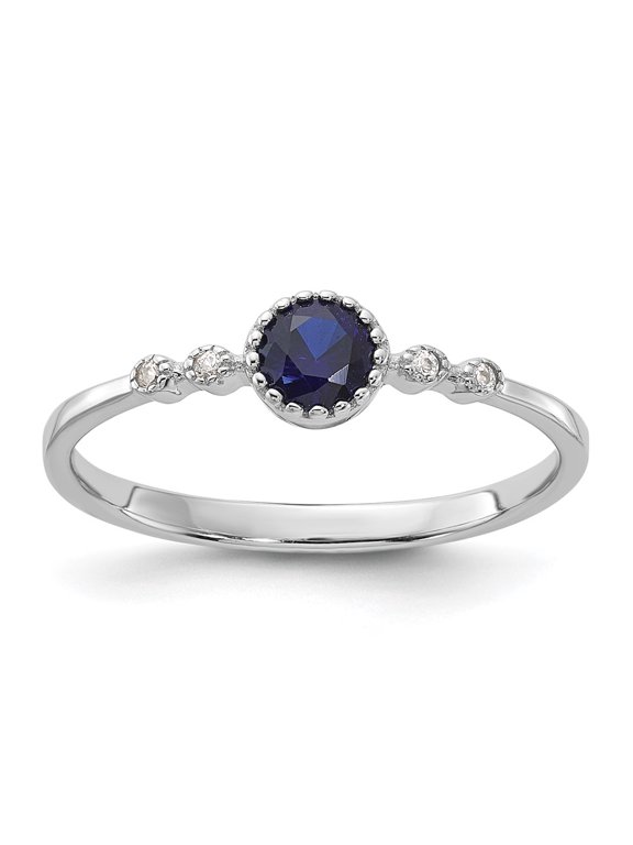 Sterling Silver Rhodium-plated .43CrBlue Spinel .02Cr WSA Ring