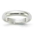 thumbnail image 1 of Sterling Silver Rhodium-plated 4mm Half-Round Band, 1 of 7