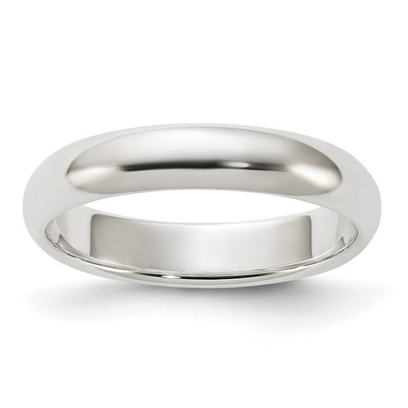 Sterling Silver Rhodium-plated 4mm Half-Round Band