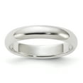 thumbnail image 1 of Sterling Silver Rhodium-plated 4mm Half-Round Band, 1 of 7