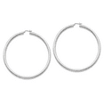 thumbnail image 1 of Sterling Silver Rhodium-plated 4mm Round Hoop Earrings, 1 of 1