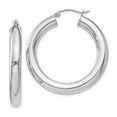 thumbnail image 1 of Sterling Silver Rhodium-plated 5mm Round Hoop Earrings, 1 of 3