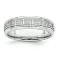 thumbnail image 1 of Sterling Silver Rhodium-plated 6mm Brushed Fancy Band Size 11 QQWB110BRH-11, 1 of 5