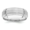 thumbnail image 1 of Sterling Silver Rhodium-plated 6mm Brushed Fancy Band Size 12, 1 of 5