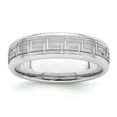 thumbnail image 1 of Sterling Silver Rhodium-plated 6mm Brushed Fancy Band Size 13.5, 1 of 5