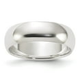 thumbnail image 1 of Sterling Silver Rhodium-plated 6mm Half-Round Band, 1 of 7