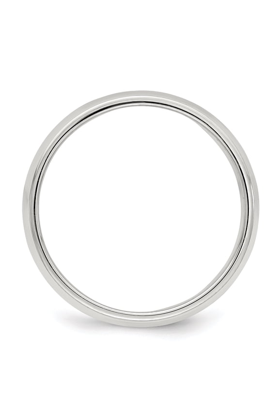 Sterling Silver Rhodium-plated 6mm Half Round Milgrain Size 13.5 Band QWM060RH