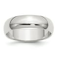 thumbnail image 1 of Sterling Silver Rhodium-plated 6mm Half Round Size 13 Band, 1 of 2