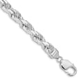 thumbnail image 1 of Sterling Silver Rhodium-plated 7.8mm Diamond-cut Rope Chain, 1 of 1