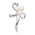 thumbnail image 1 of Sterling Silver Rhodium-plated 7-8mm White Button FWC Pearl Brooches Pin, 1 of 3