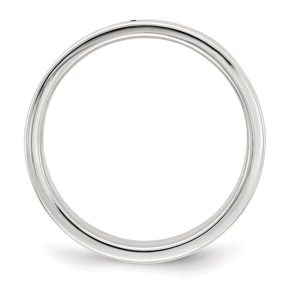 Sterling Silver Rhodium-plated 7mm Flat Size 4.5 Band QWFB070RH