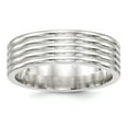 thumbnail image 1 of Sterling Silver Rhodium-plated 7mm Polished Fancy Band Size 10.5, 1 of 3