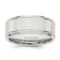 thumbnail image 1 of Sterling Silver Rhodium-plated 8mm Brushed Fancy Band Size 13.5, 1 of 6