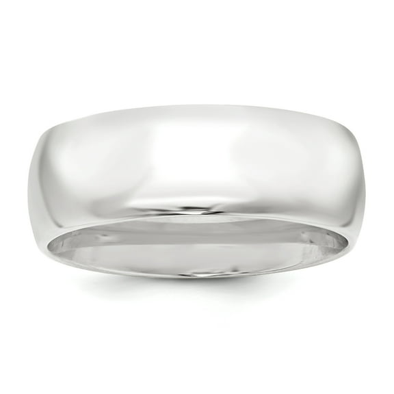 Sterling Silver Rhodium-plated 8mm Comfort Fit Size 12.5 Band Q-QCF080RH-12.5