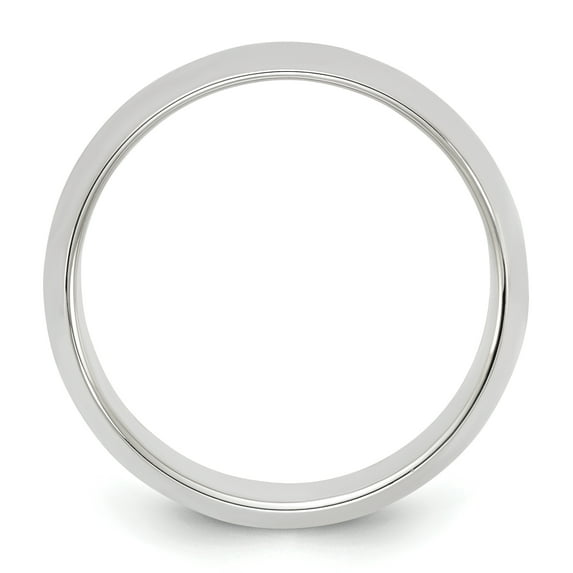 Sterling Silver Rhodium-plated 8mm Half-Round Size 10.5 Band QWH080RH
