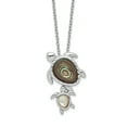 thumbnail image 1 of Sterling Silver Rhodium-plated Abalone and MOP Turtle Necklace, 1 of 3