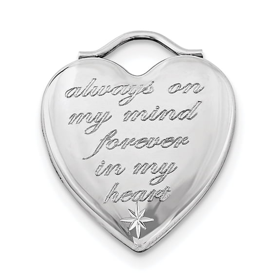 Sterling Silver Rhodium-plated Always On My Mind Forever In My Heart Locket