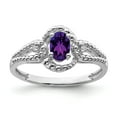 thumbnail image 1 of Sterling Silver Rhodium-plated Amethyst & Diam. Ring - Size 9, 1 of 3