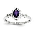 thumbnail image 1 of Sterling Silver Rhodium-plated Amethyst & Diam. Ring, 1 of 1