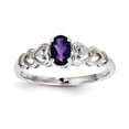 thumbnail image 1 of Sterling Silver Rhodium-plated Amethyst & Diam. Ring, 1 of 1