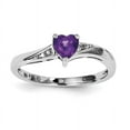 thumbnail image 1 of Sterling Silver Rhodium-plated Amethyst Diamond Ring, 1 of 1