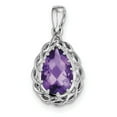 thumbnail image 1 of Sterling Silver Rhodium-plated Amethyst Pendant QP2906AM, 1 of 4