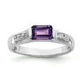 thumbnail image 1 of Sterling Silver Rhodium-plated Amethyst Ring - Size 7, 1 of 2