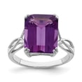 thumbnail image 1 of Sterling Silver Rhodium-plated Amethyst Ring, 1 of 6