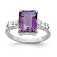 thumbnail image 1 of Sterling Silver Rhodium-plated Amethyst and CZ Ring, 1 of 6
