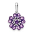 thumbnail image 1 of Sterling Silver Rhodium-plated Amethyst and Enamel Pendant, 1 of 4