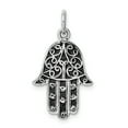 thumbnail image 1 of Sterling Silver Rhodium-plated Antiqued Hand Pendant QC9439, 1 of 2