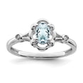 thumbnail image 1 of Sterling Silver Rhodium-plated Aquamarine & Diam. Ring QBR21MAR, 1 of 5