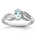 thumbnail image 1 of Sterling Silver Rhodium-plated Aquamarine Ring, 1 of 7