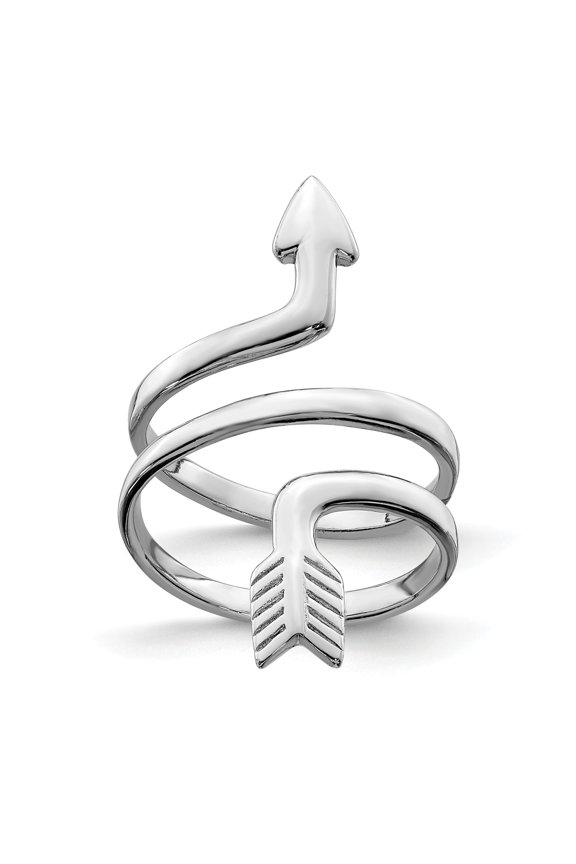 Sterling Silver Rhodium-plated Arrow Wrap Toe Ring - Size 11