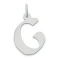 thumbnail image 1 of Sterling Silver Rhodium-plated Artisan Block Letter G Initial Charm QC5089G, 1 of 3